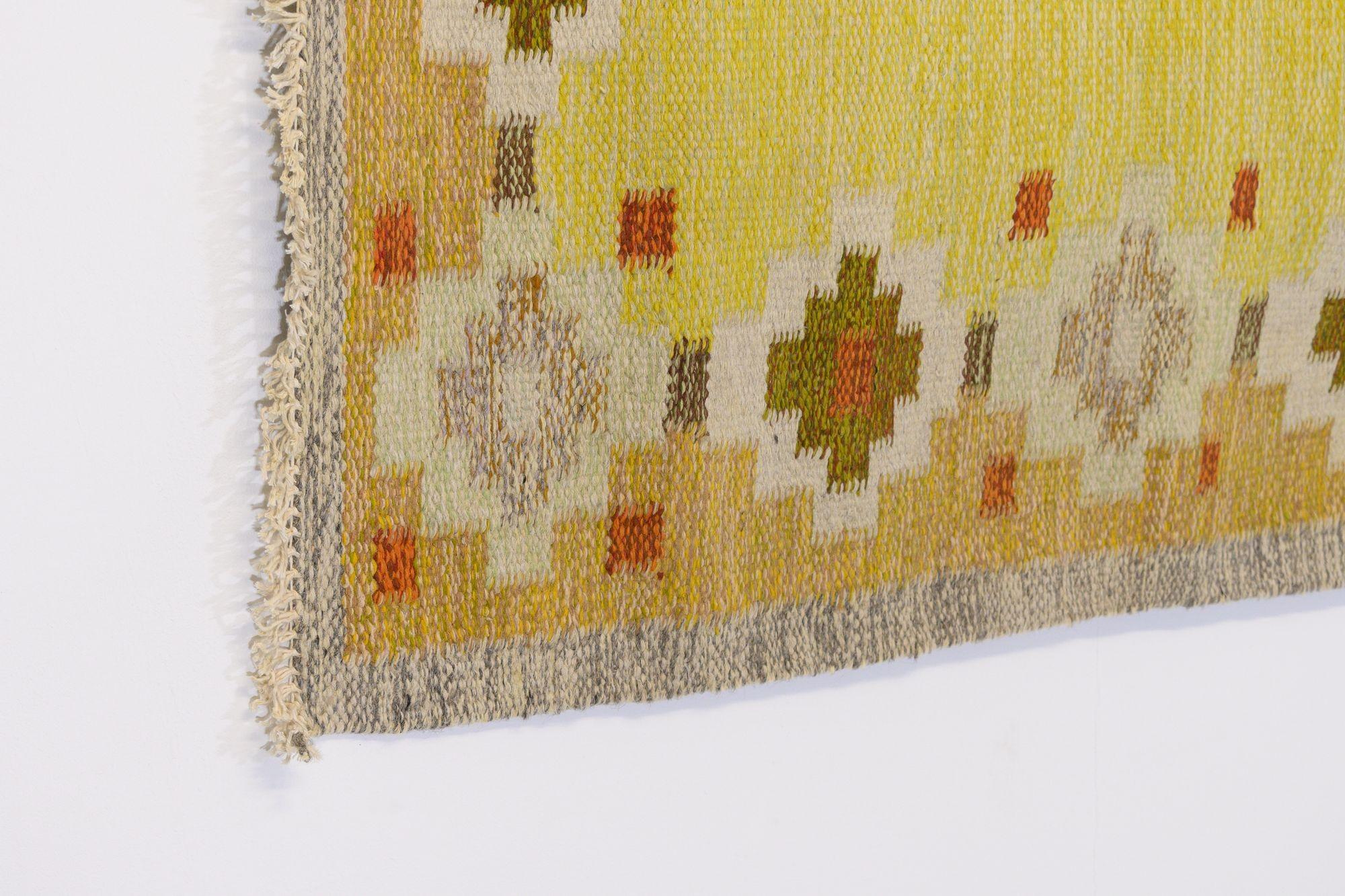 Mid-20th Century Swedish Rug Signed L.K For Sale
