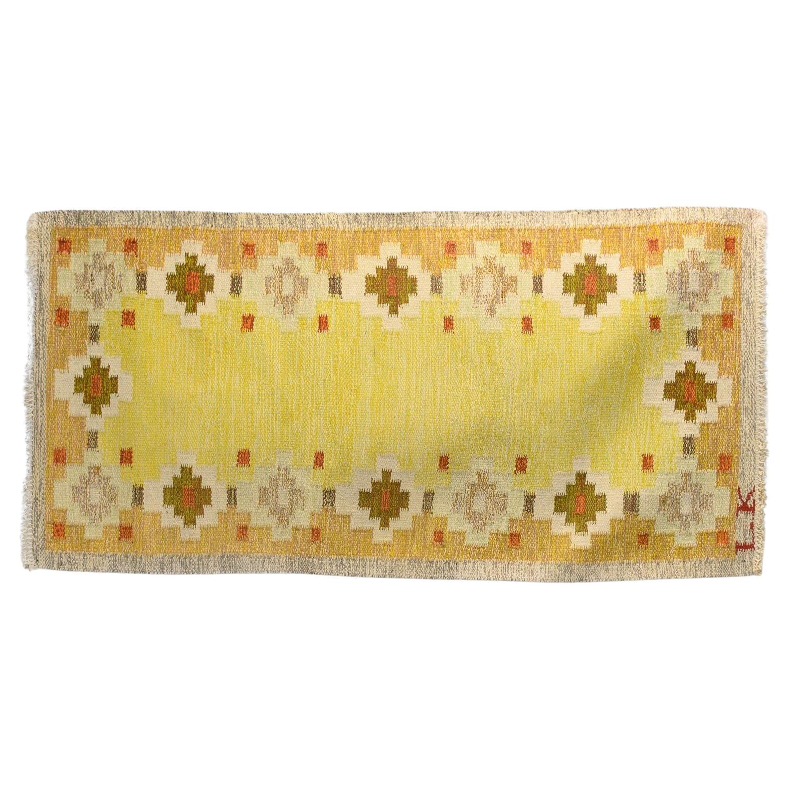 Swedish Rug Signed L.K