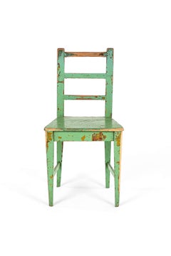 Swedish Rustic Olive Green Side Chair