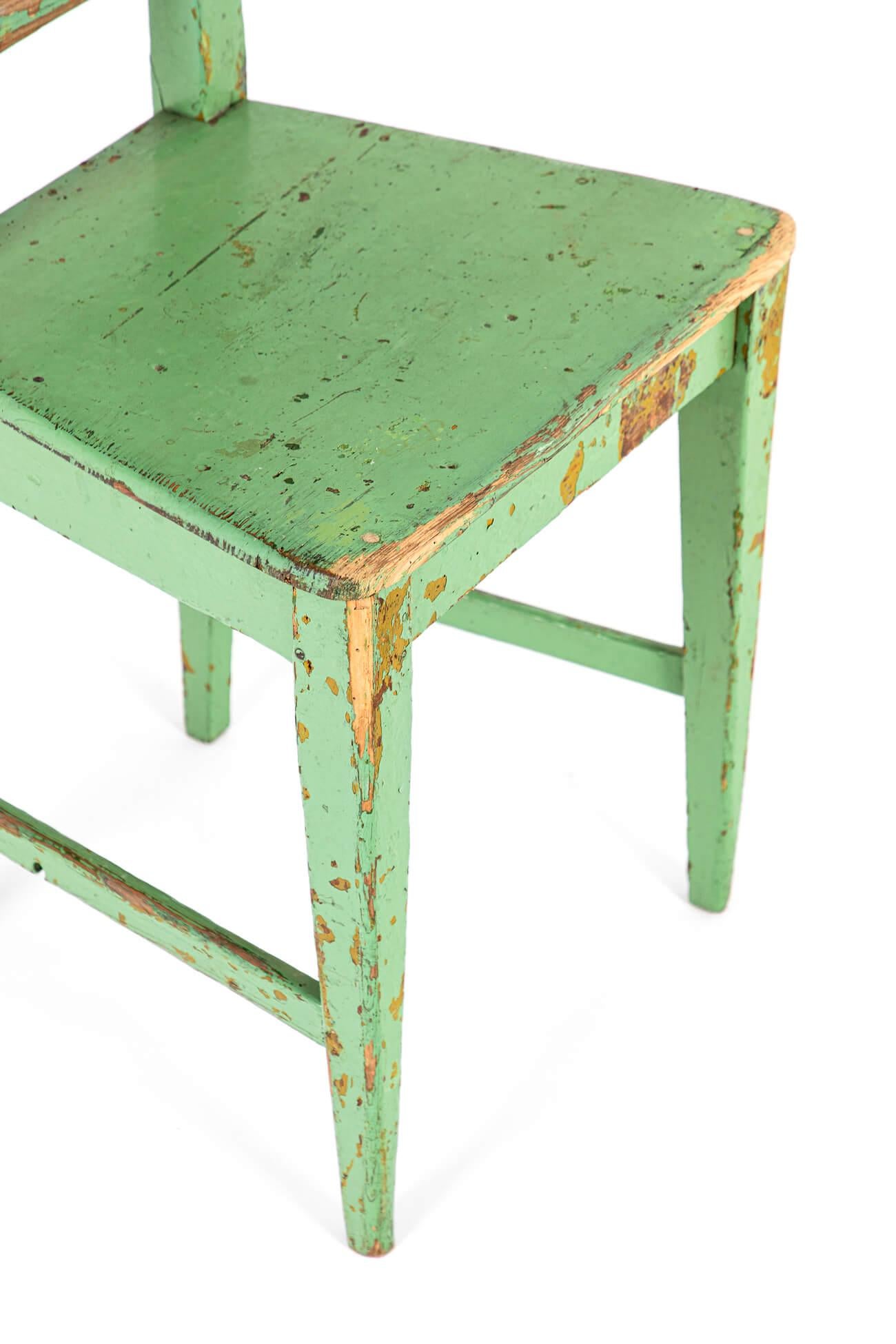 XIXe siècle Chaise d'appoint suédoise rustique vert olive en vente
