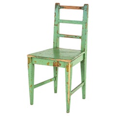 Swedish Rustic Olive Green Side Chair
