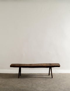 Swedish Rustic Wooden Bench in a Wabi Sabi Style Produced in Sweden late 1800s