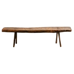 Swedish Rustic Wooden Bench in a Wabi Sabi Style Produced in Sweden late 1800s 