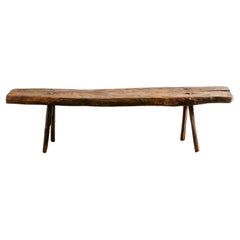 Antique Swedish Rustic Wooden Bench in a Wabi Sabi Style Produced in Sweden late 1800s 