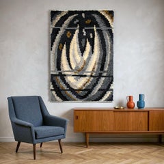 Schwedischer Rya-Teppich "Blåmussla" von Ingrid Jagarz, Marke Rya 1960s DEKOLET Collection