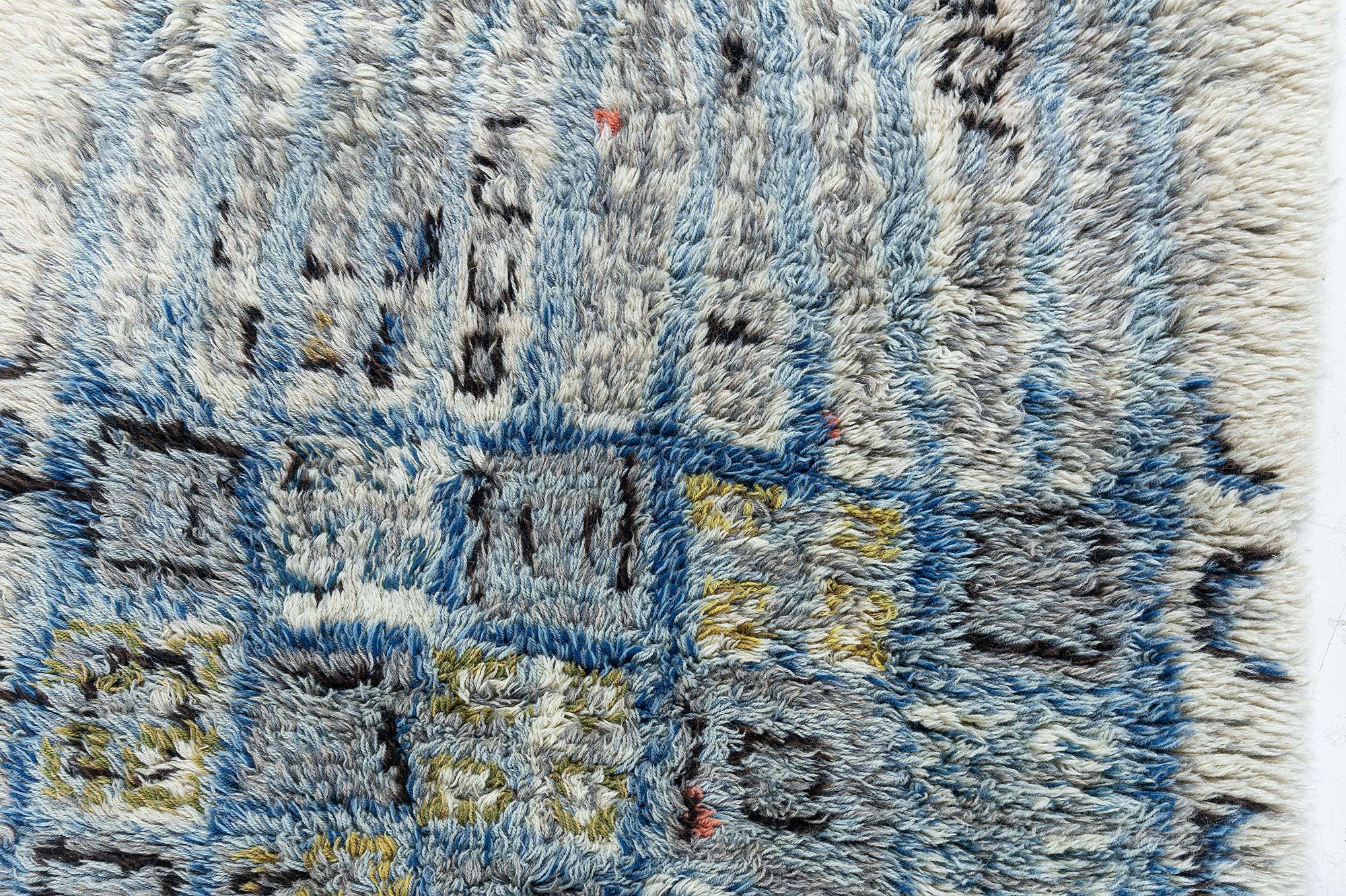 Scandinavo Tappeto Swedish Rya di Aili Suomi per Sylvi Salonen Doris Leslie Blau Collections in vendita