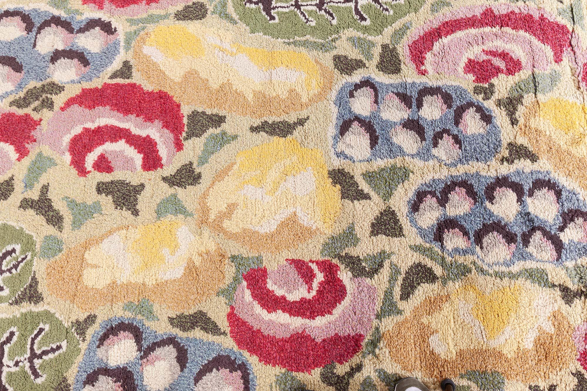 Wool Swedish Rya Rug Doris Leslie Blau For Sale