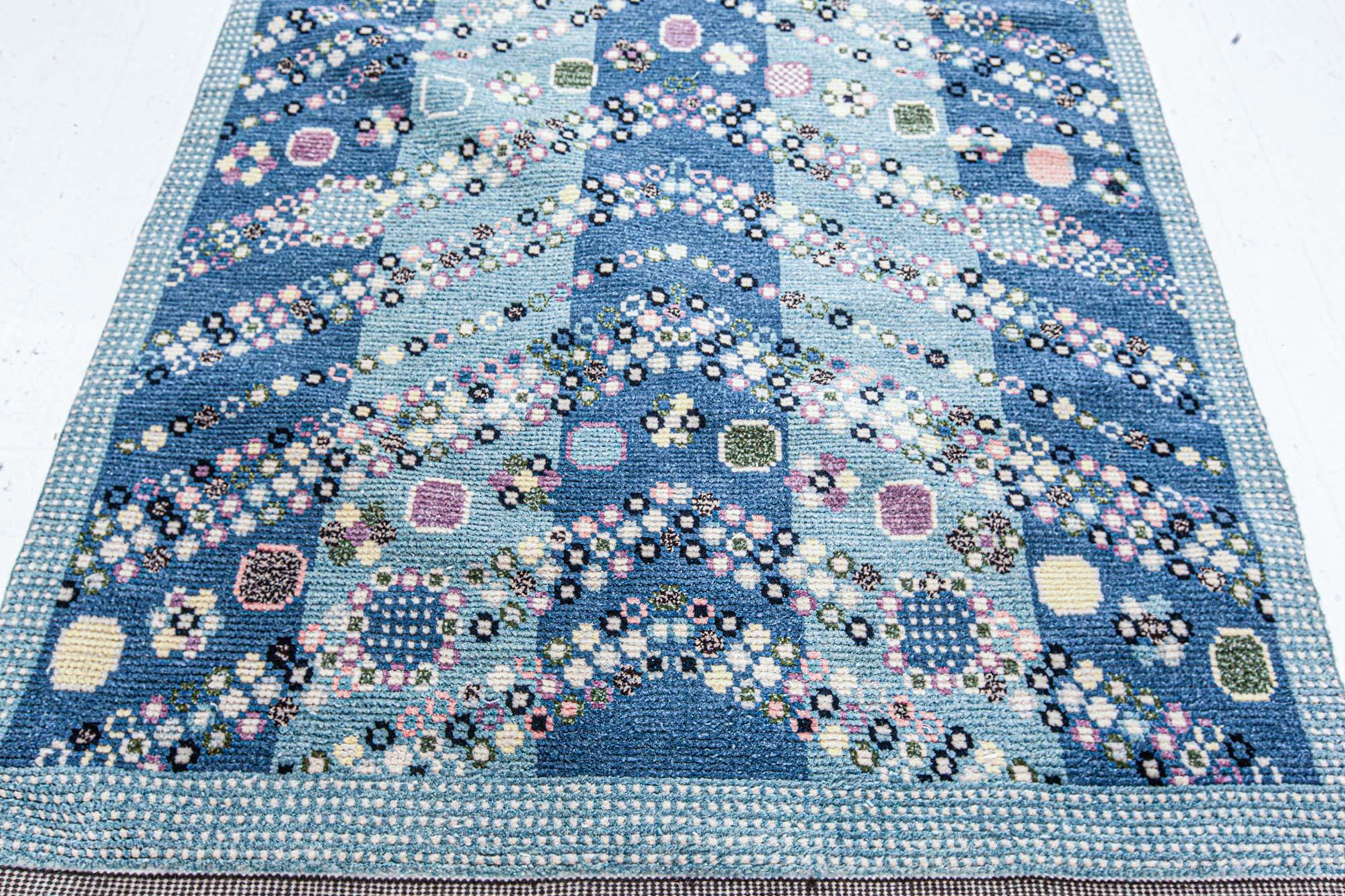 Swedish Rya style rug in Jewel Tones by Doris Leslie Blau
Size: 4'0