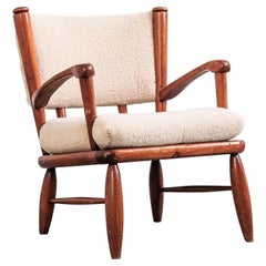 Swedish 'Säter' Pine Lounge Chair by Gunnar Göperts, 1940s
