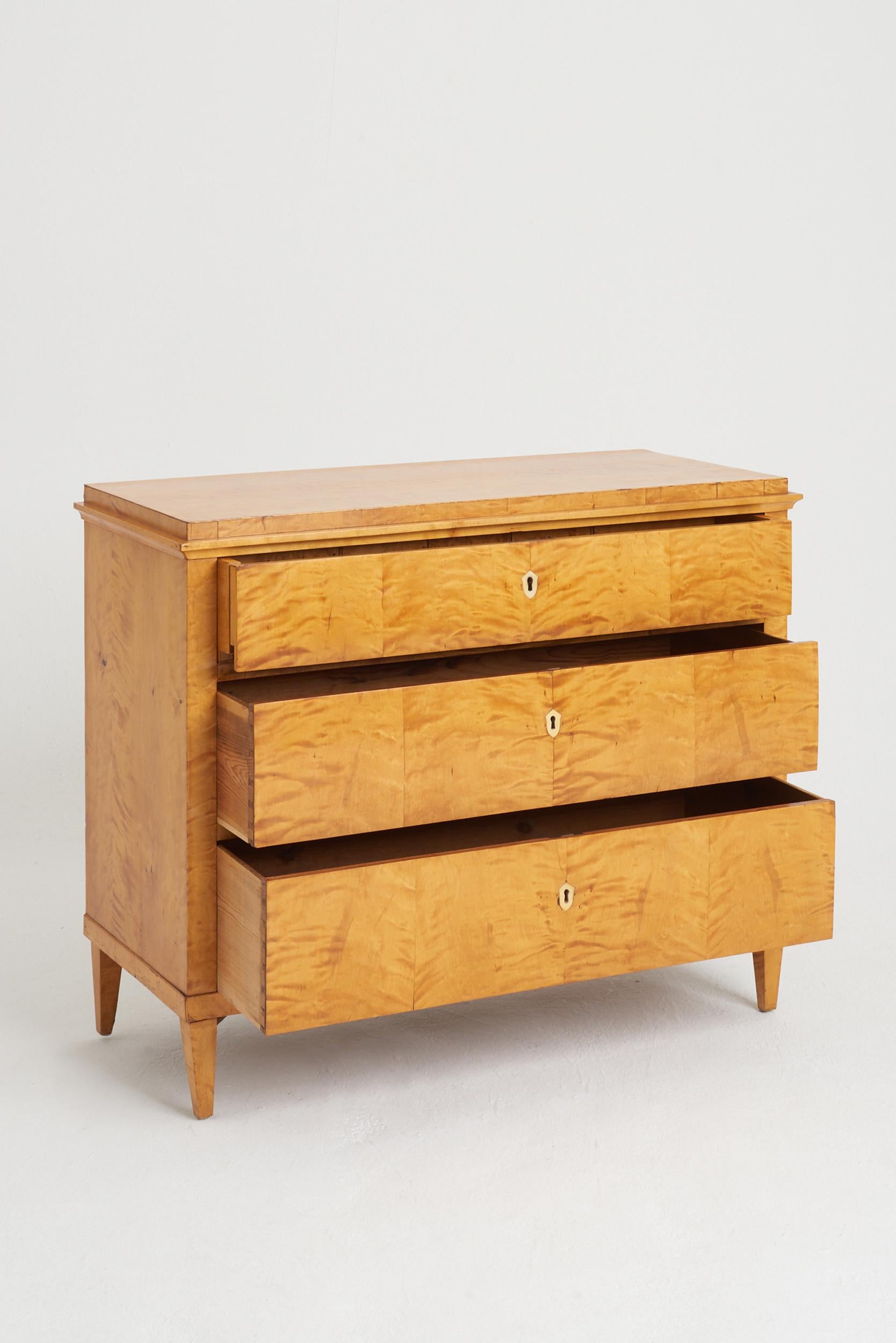 Swedish Satin Birch Chest of Drawers 1