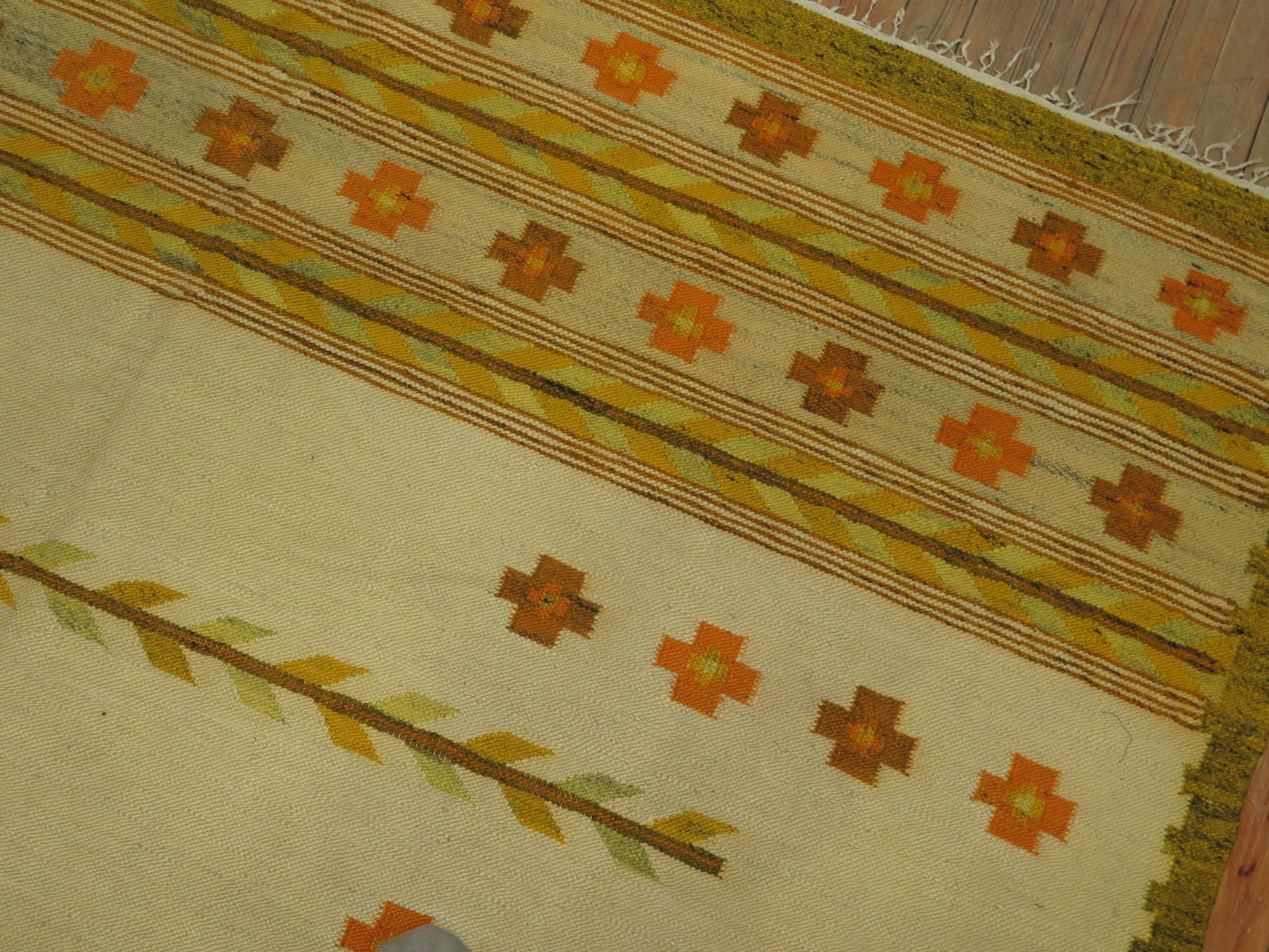 Wool Swedish Scandinavian Kilim