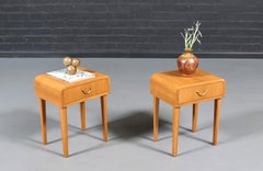 Comodini in rovere in stile moderno scandinavo svedese con maniglia in ottone