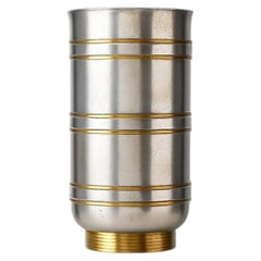 Schwedische Vase im skandinavischen Modern-Stil aus Zinn und Messing von Edvin Ollers, 1941