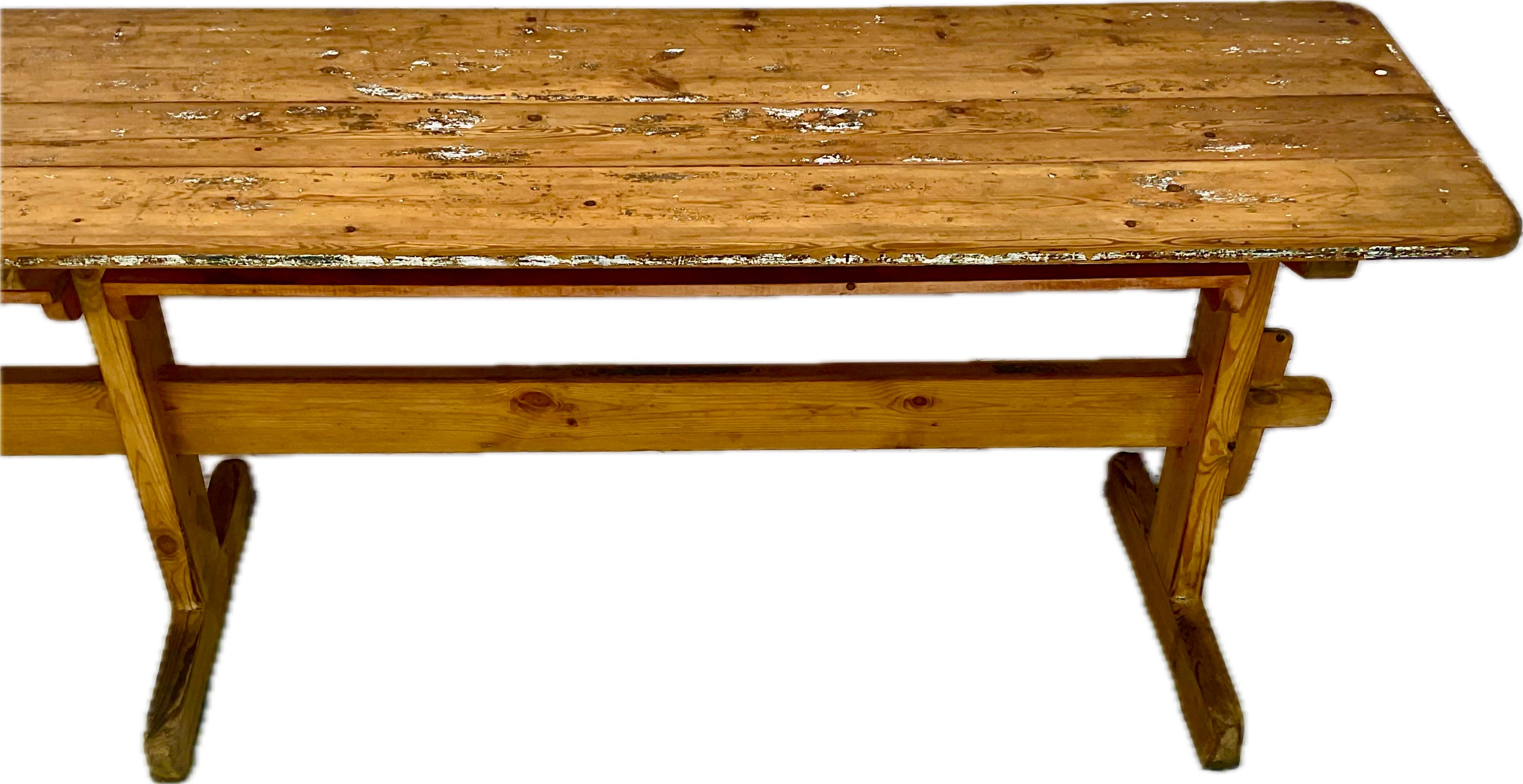 Swedish Scrubbed Pine Long Table 5
