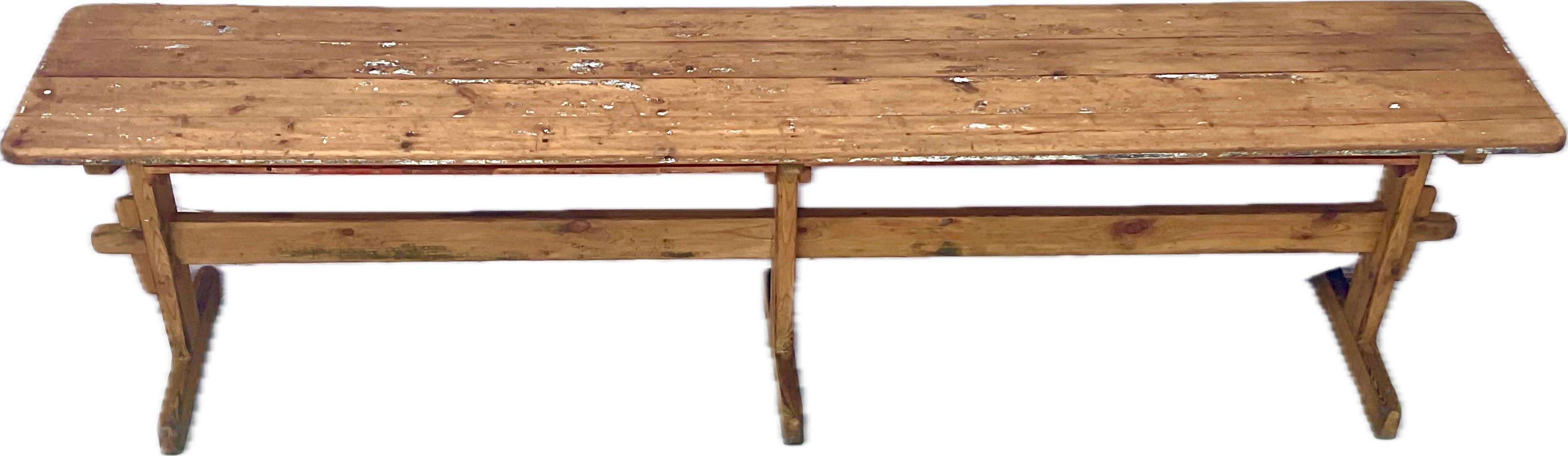 Swedish Scrubbed Pine Long Table 1