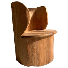Swedish Sculptural Brutalist Stump Chair in Pine, circa 1950s