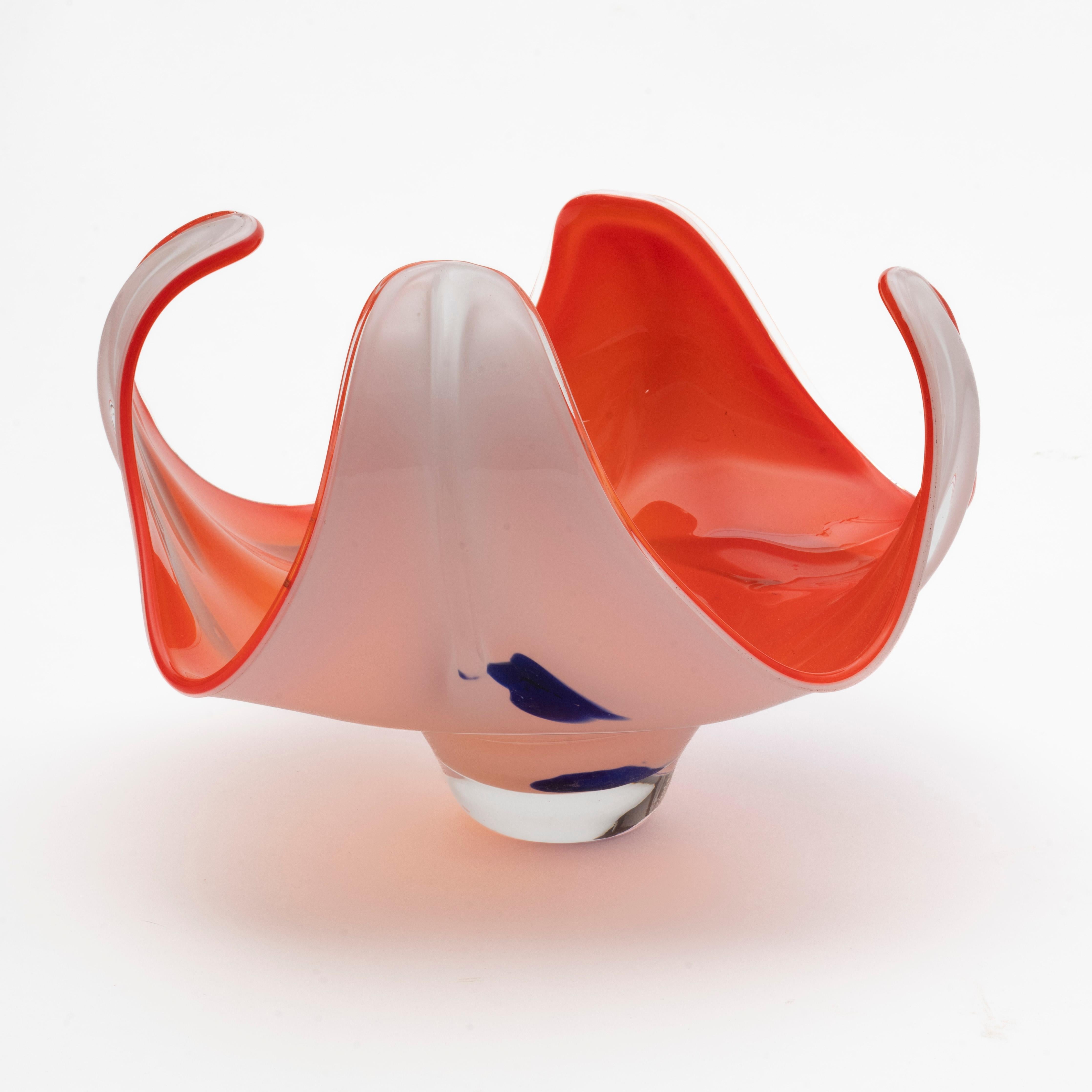 Mid-Century Modern Swedish sculptural glass bowl