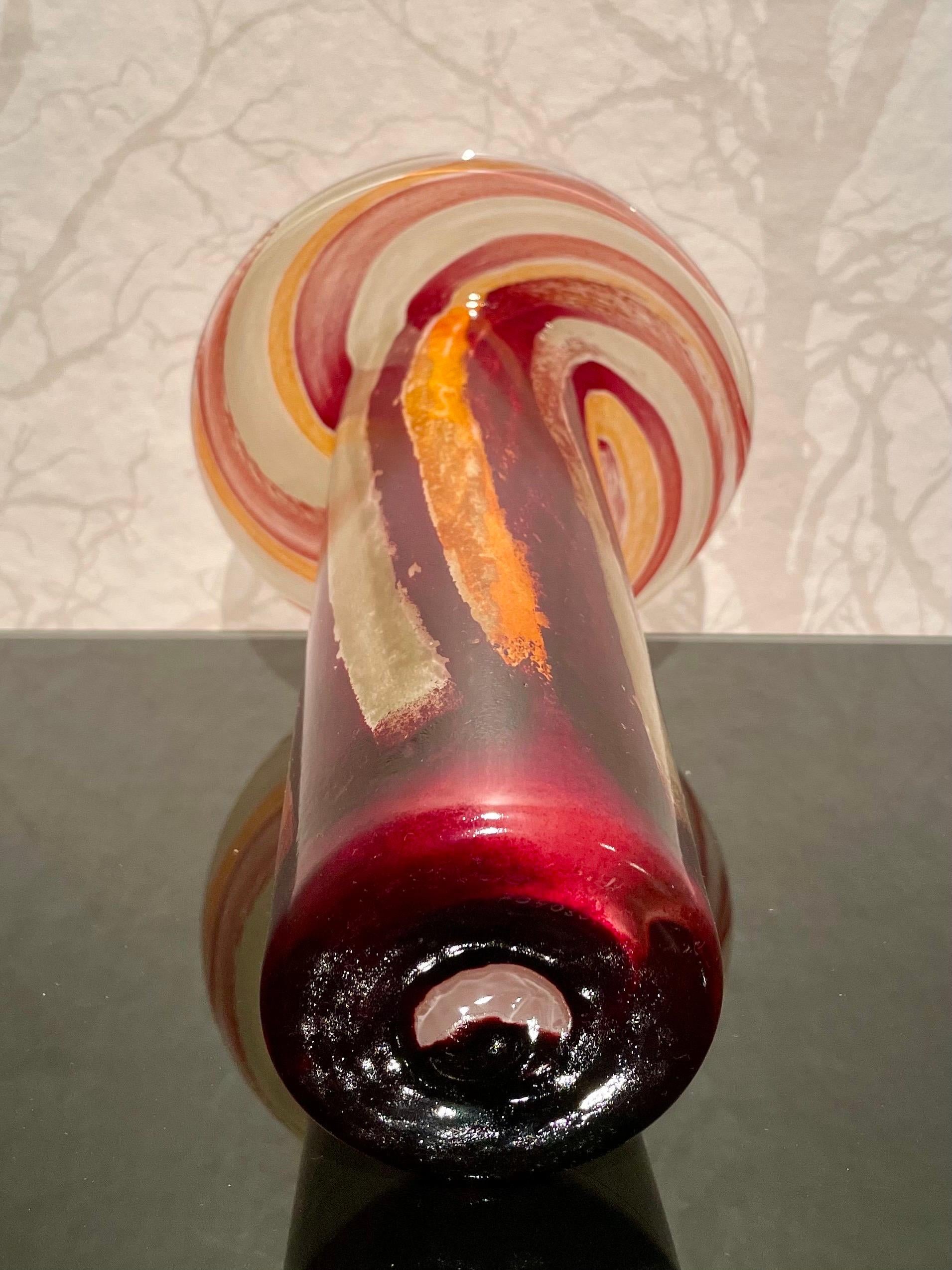 Swedish Sculptural Tall Glass Vase by Kjell Engman for Kosta Boda Glasbruk For Sale 3