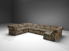Swedish Sectional Sofa in Zebra Upholstery
