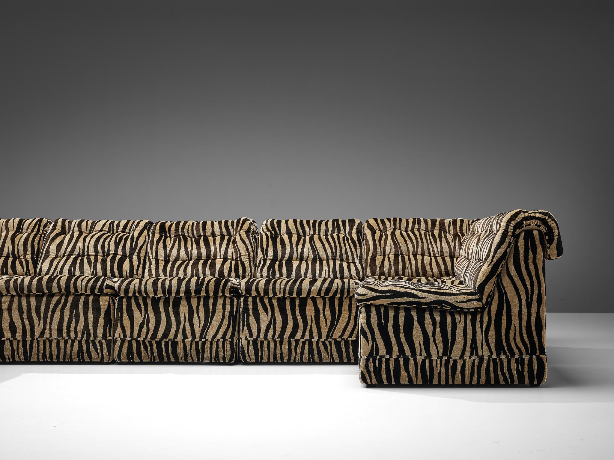 patterned fabric sectional sofa