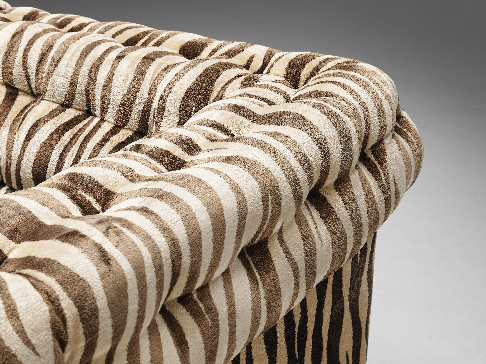 Swedish Sectional Sofa in Zebra Upholstery 1