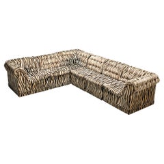 Used Swedish Sectional Sofa in Zebra Upholstery