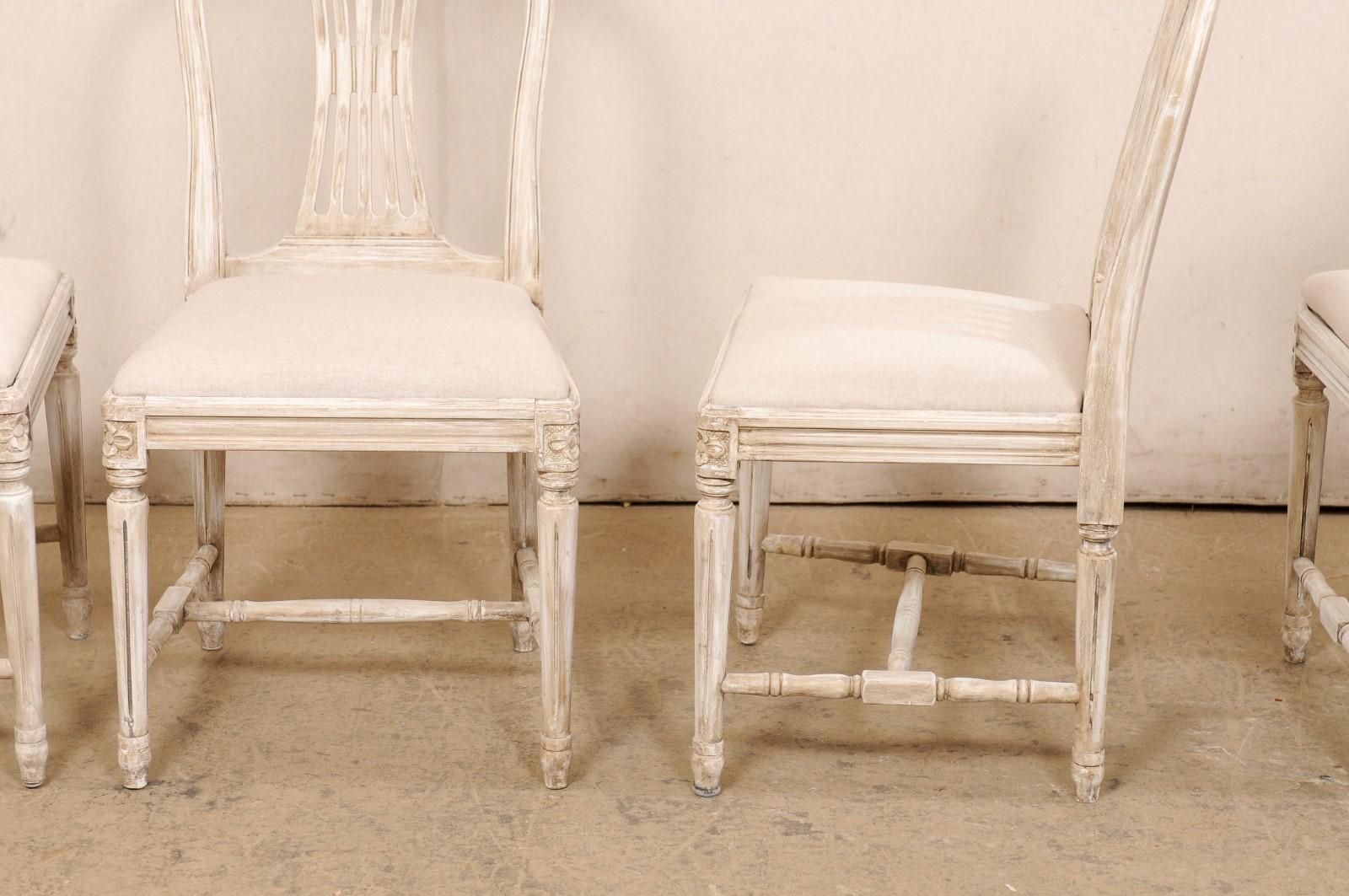 Swedish Set of 8 Gustavian-Style Armchairs with Custom Upholstered Seats 6