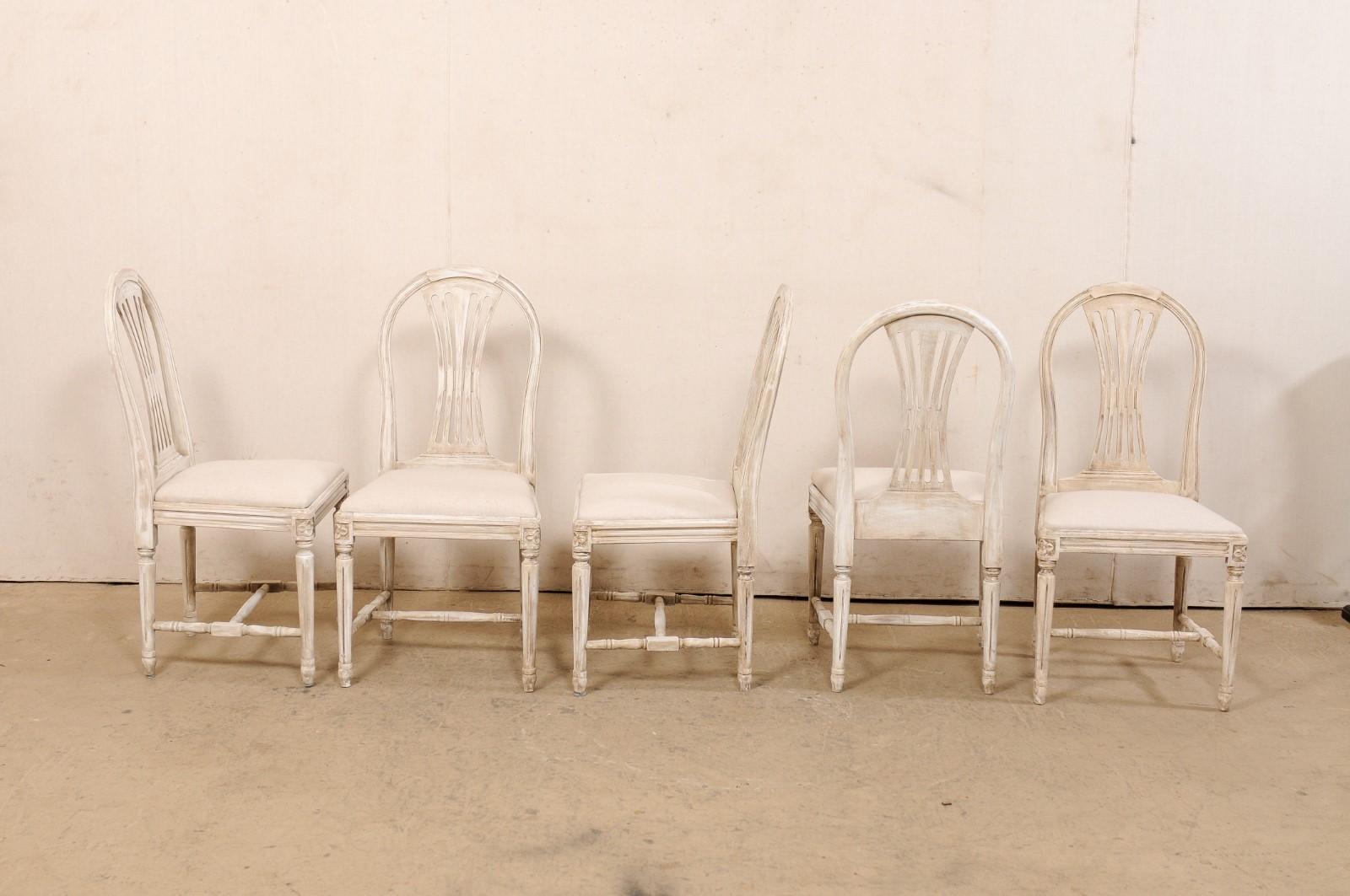 Swedish Set of 8 Gustavian-Style Armchairs with Custom Upholstered Seats 1