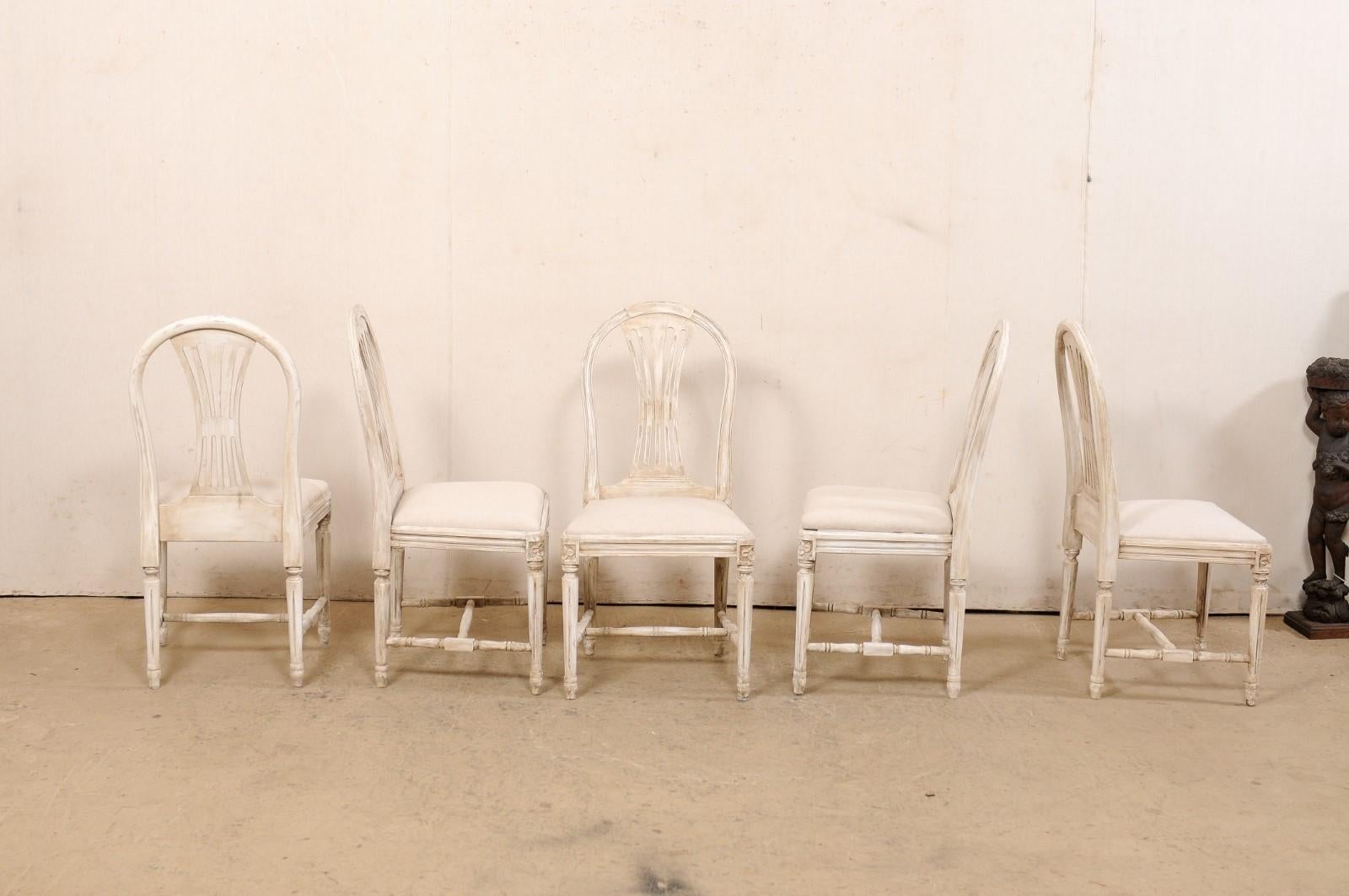 Swedish Set of 8 Gustavian-Style Armchairs with Custom Upholstered Seats 2