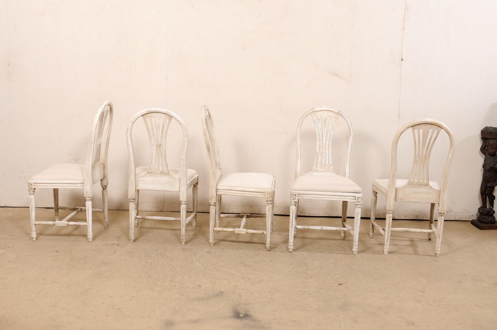Swedish Set of 8 Gustavian-Style Armchairs with Custom Upholstered Seats 3