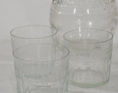 Swedish set of glass, with two carafes and six glasses, circa 1880.