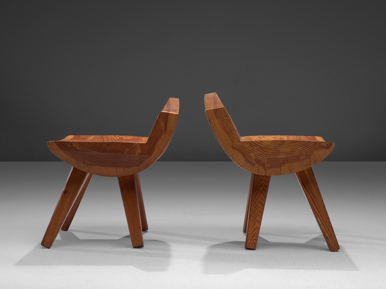 Mid-20th Century Swedish Set of Stools and Table, 1960s