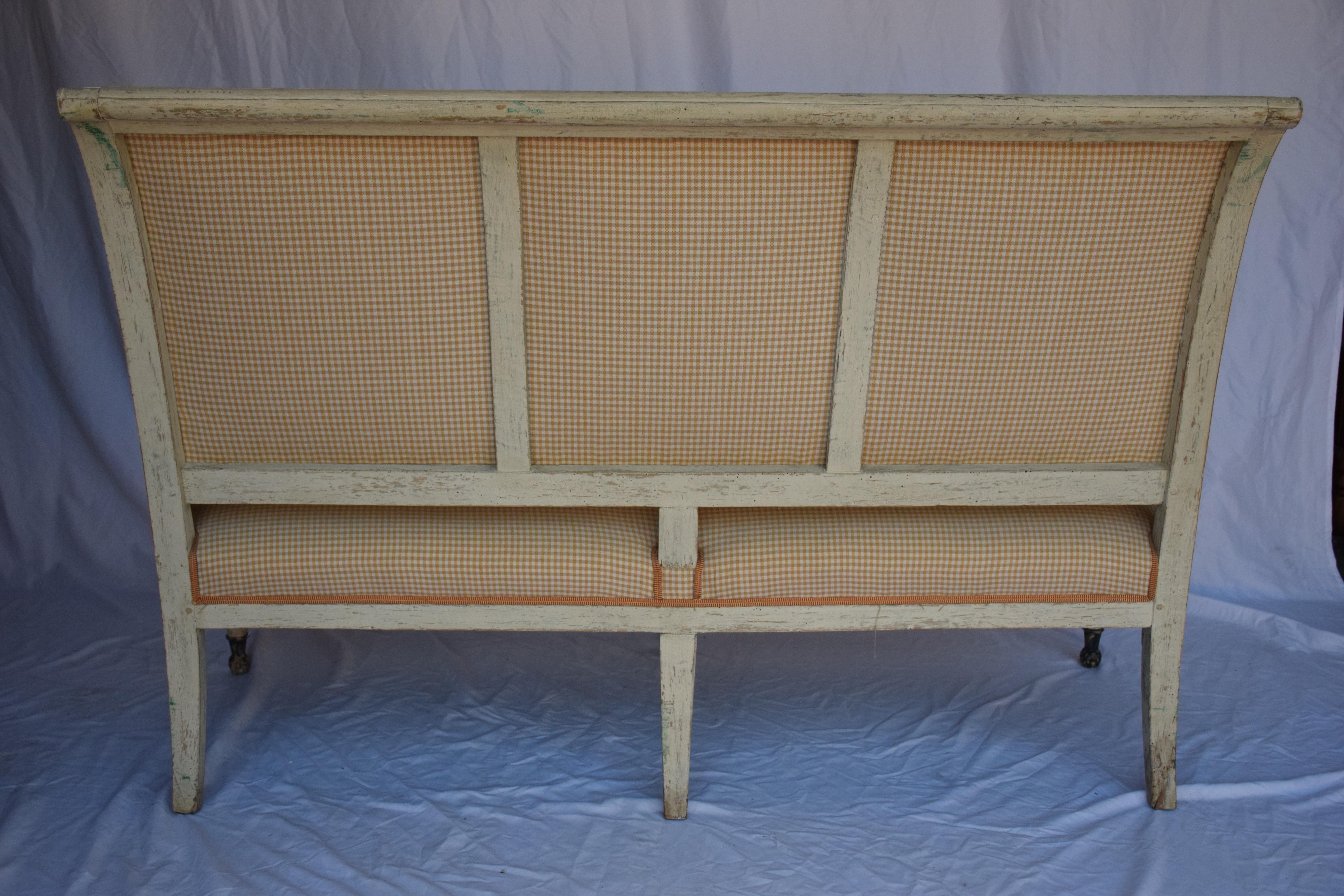 Wood Swedish Settee For Sale