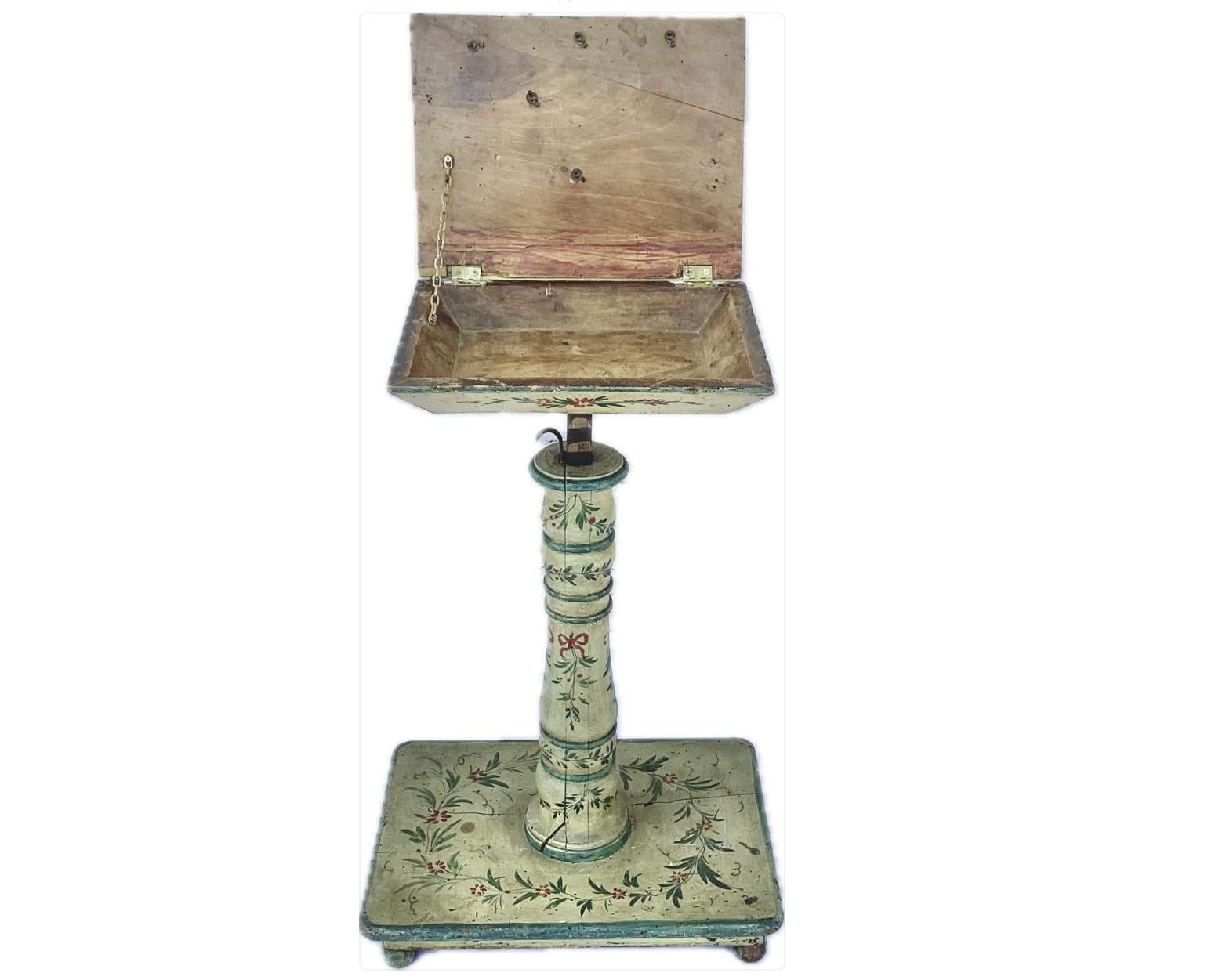 Rococo Swedish Sewing Table, Adjustable For Sale