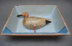 Swedish Shadow Box Diorama with a Hand Carved and Painted Wood Shore Bird