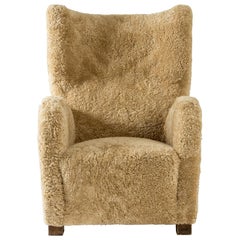 Swedish Sheepskin Lounge Chair, 1930s