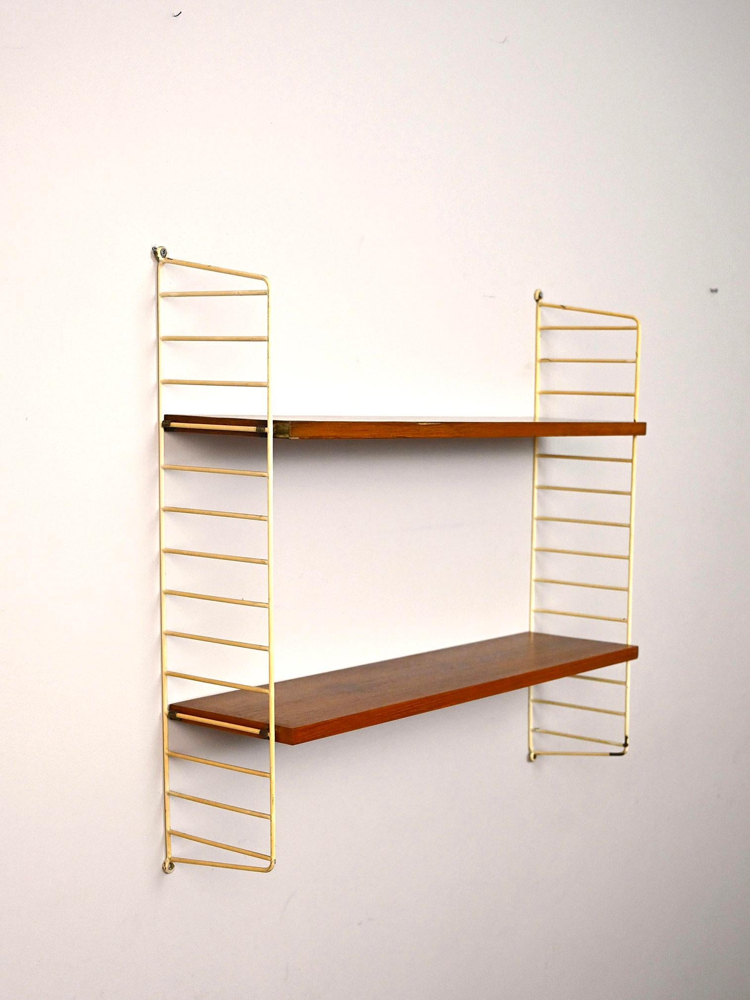 Scandinavian Modern Swedish shelving unit with two shelves For Sale