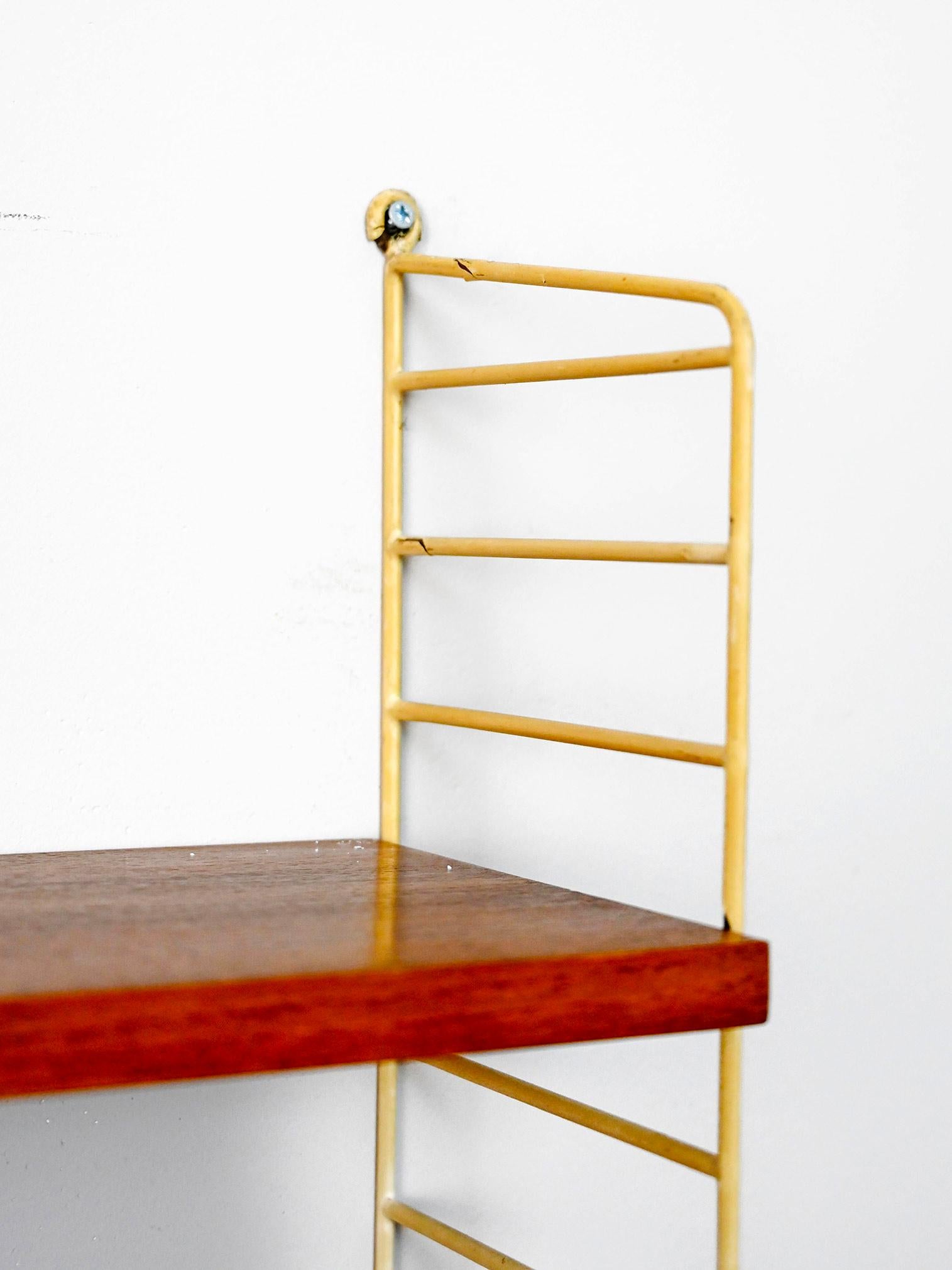 Teak Swedish shelving unit with two shelves