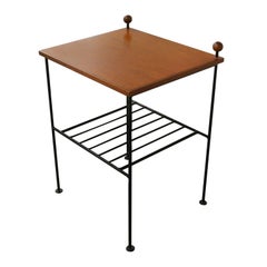 Swedish Side Table in Teak and Iron, 1960s