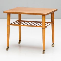Swedish Side Table on Wheels