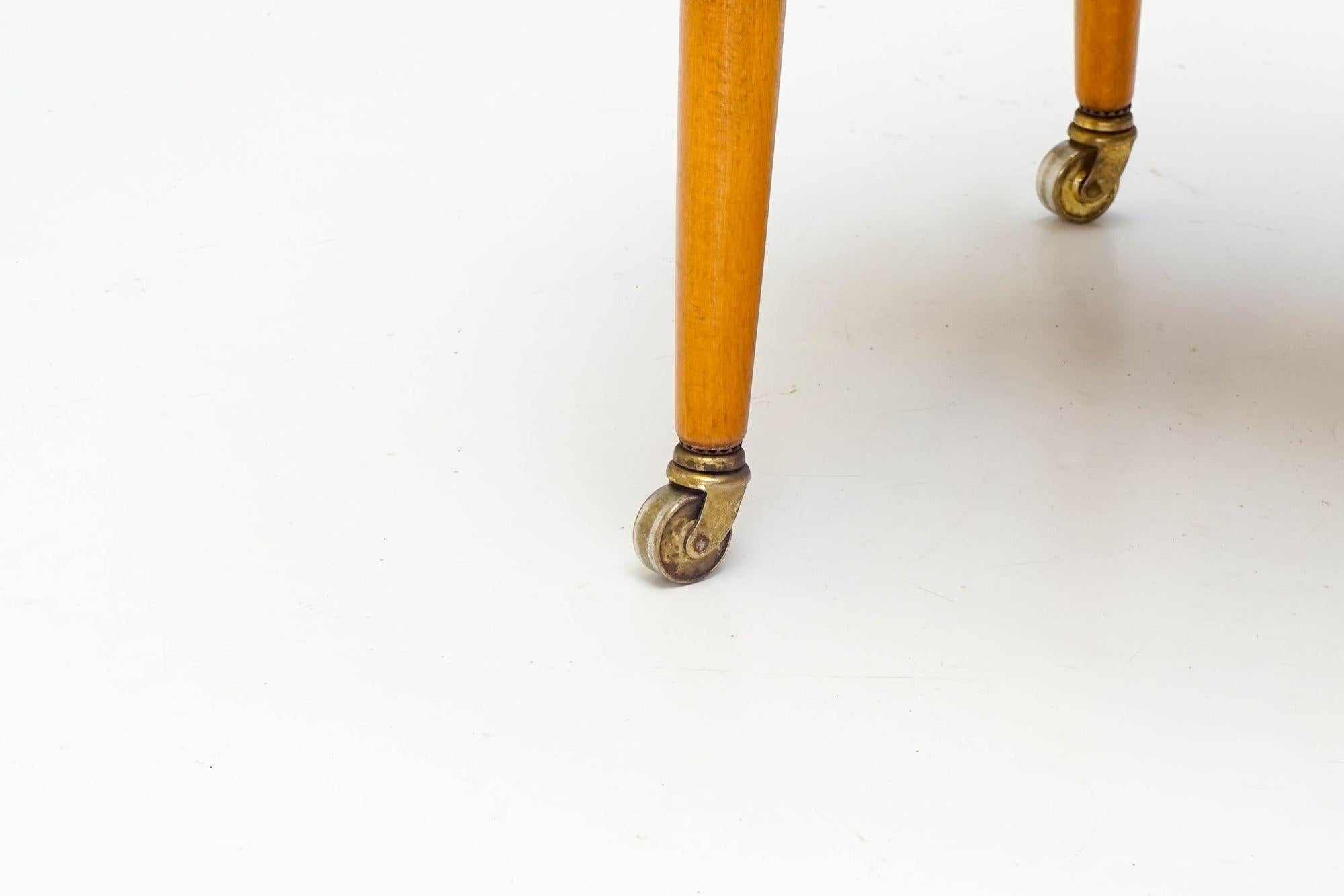 Swedish Side Table on Wheels For Sale 1