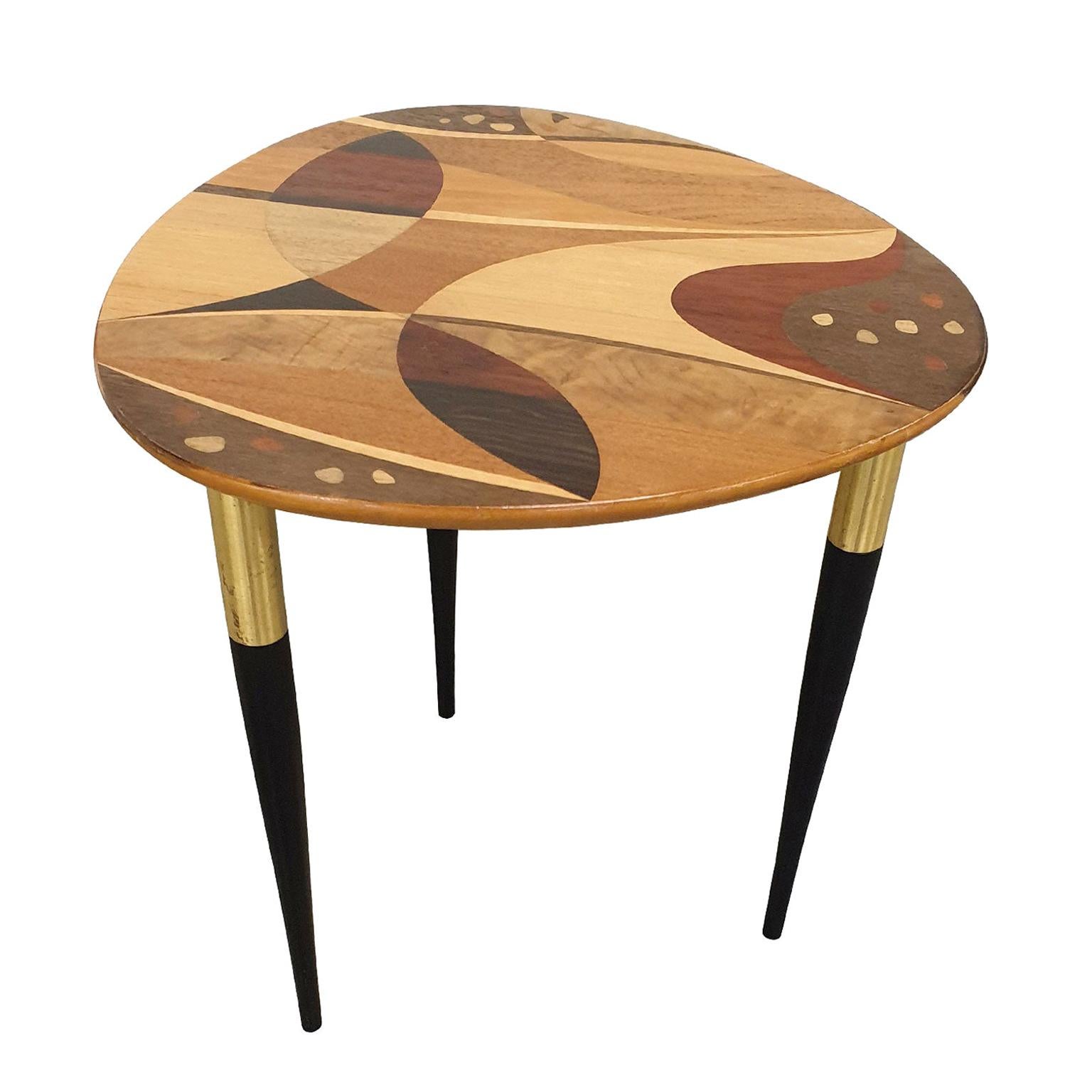 Swedish Side Table with Intarsia by Bodafors