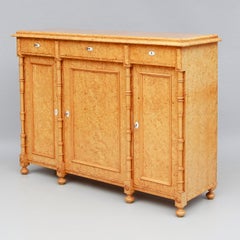 Swedish Sideboard or Storage Cabinet in Karelian Birch Wood, circa 1880