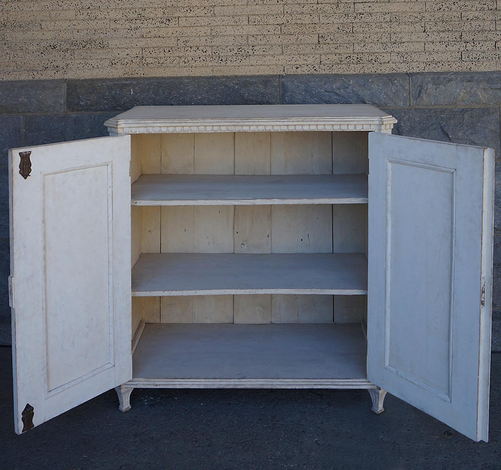 Gustavian Swedish Sideboard with Fluted Doors