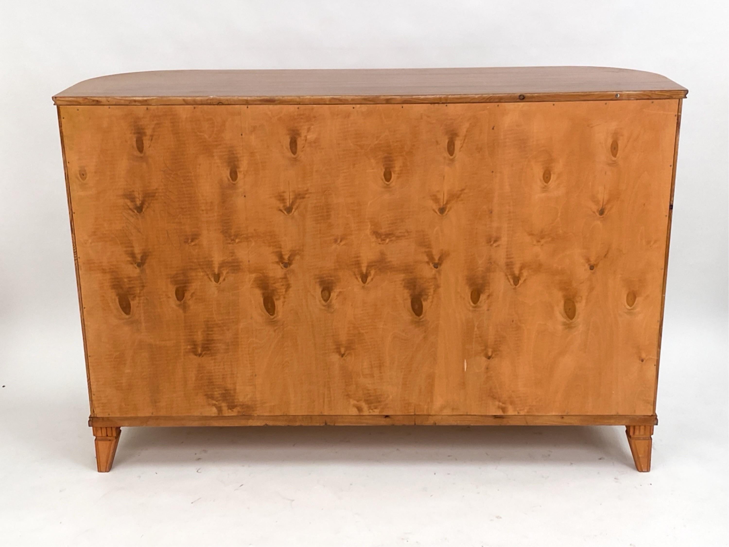 Marqueterie Credenza svedese con intarsio CIRCA 1950 Demilune SideBoard in vendita