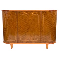 Schwedisches Sideboard mit eingelegter Intarsienarbeit Circa 1950 Demilune SideBoard