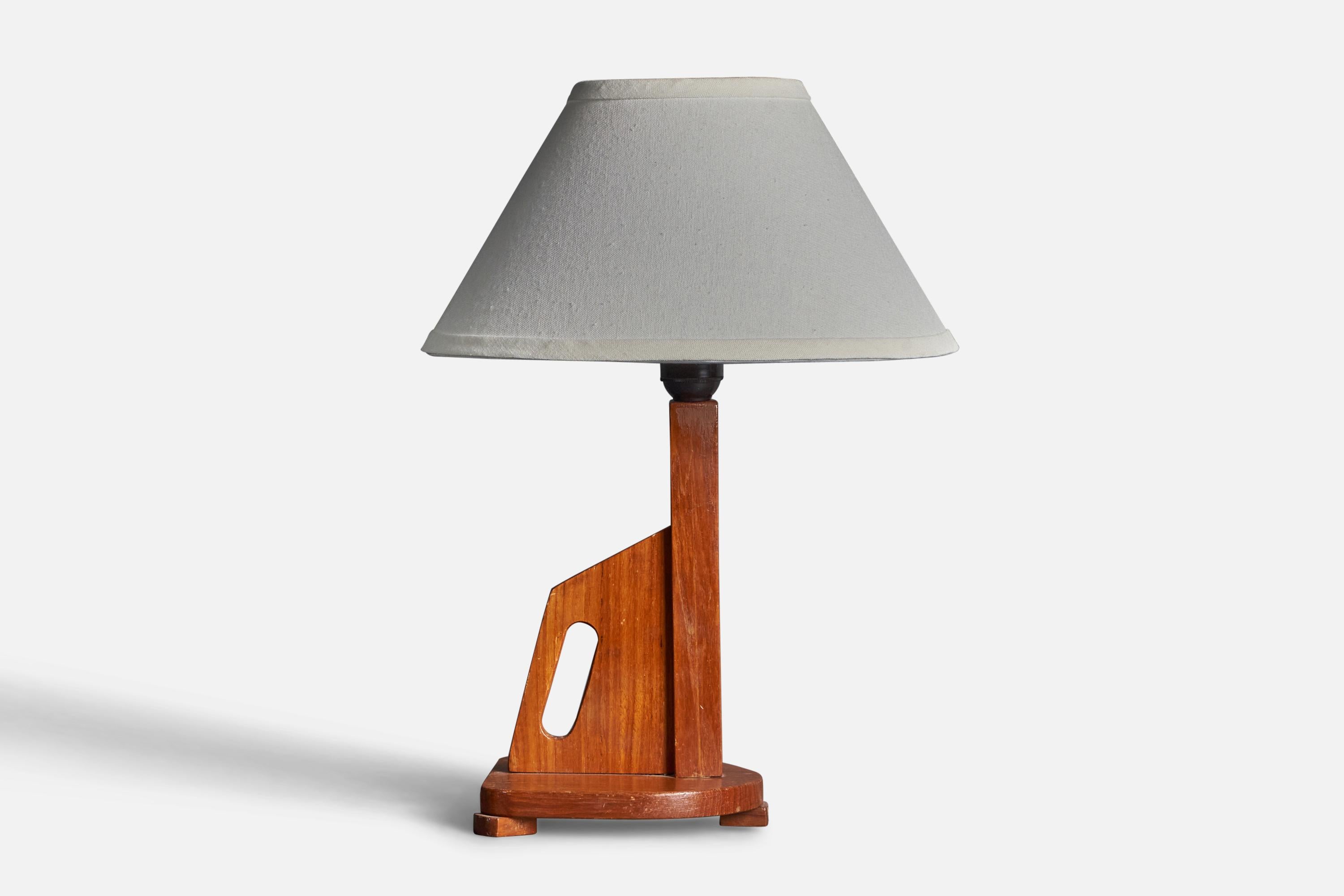 Mid-20th Century Swedish, Signed Table Lamp, Teak, Artists Studio, Sweden, 1960s For Sale