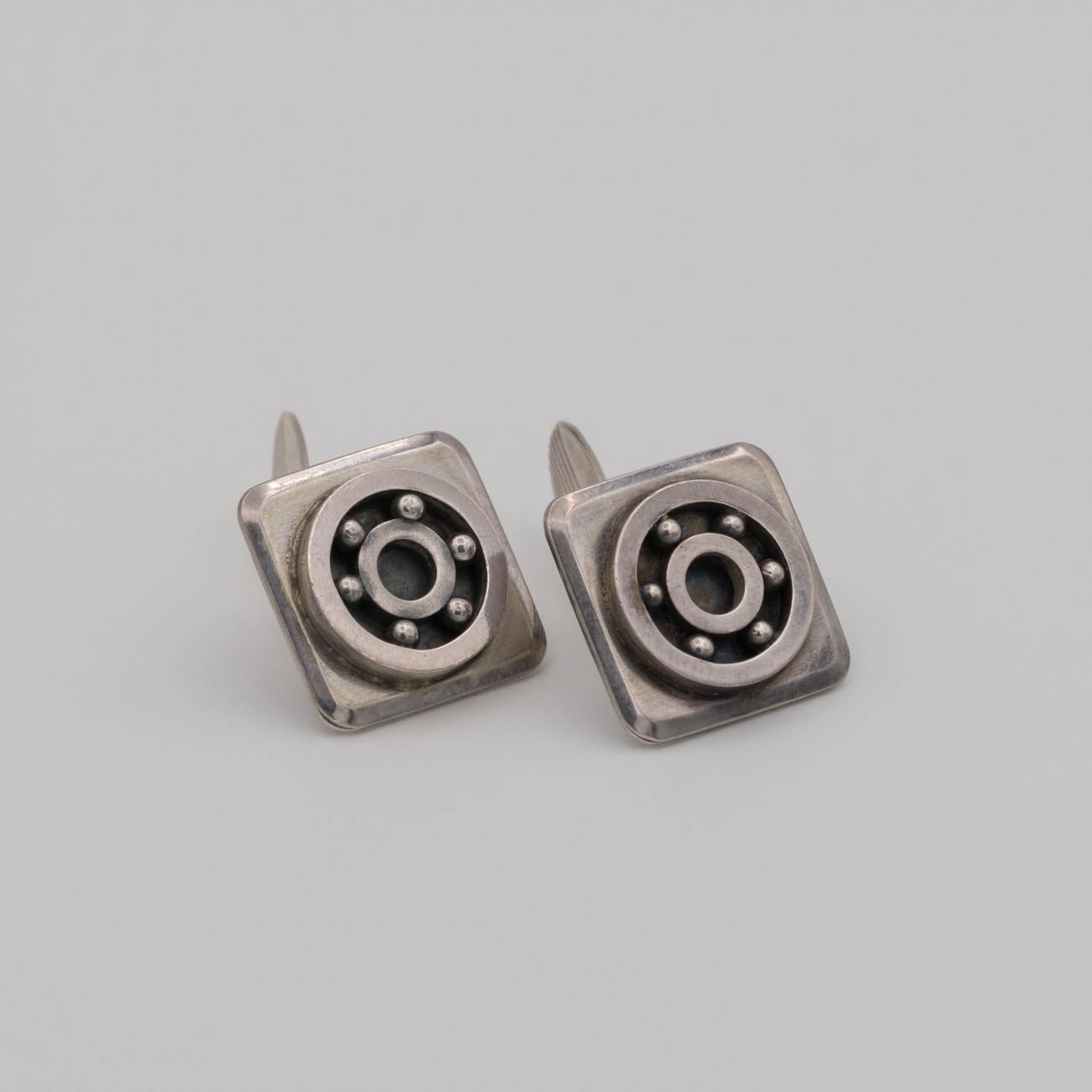 Swedish Silver 'Bearings' Cufflinks, circa 1970 1