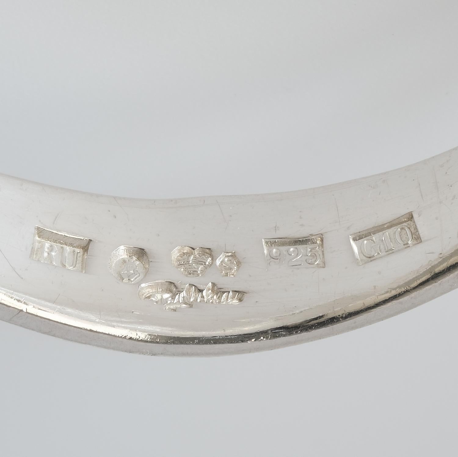 Swedish silver bracelet made by Rey Urban in 1981. In Excellent Condition In Stockholm, SE