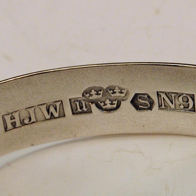 Swedish Silver Bracelet with Glass Stone by HJ Weissenberg, 1963 3